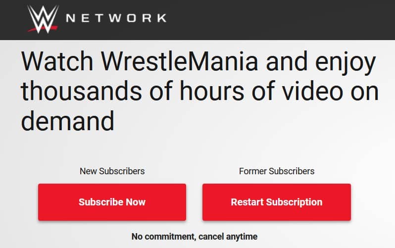 WWE WrestleMania Live on WWE Network